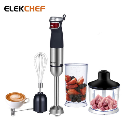ElekChef 5 in 1 Multifunctional 1200W Electric Hand Stick Blender Immersion Handheld Mixer Food Processor Chopper Beater Frother