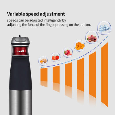ElekChef 5 in 1 Multifunctional 1200W Electric Hand Stick Blender Immersion Handheld Mixer Food Processor Chopper Beater Frother